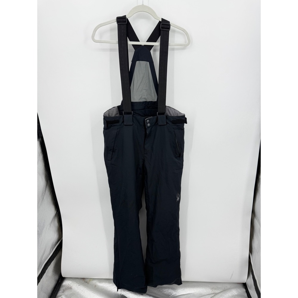 Spyder Insulated Ski Pants Men Large Black Removable Suspenders Snowboarding